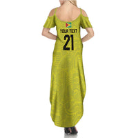 Golden Jaguars Football Custom Summer Maxi Dress Proud of Guyana - Wonder Print Shop
