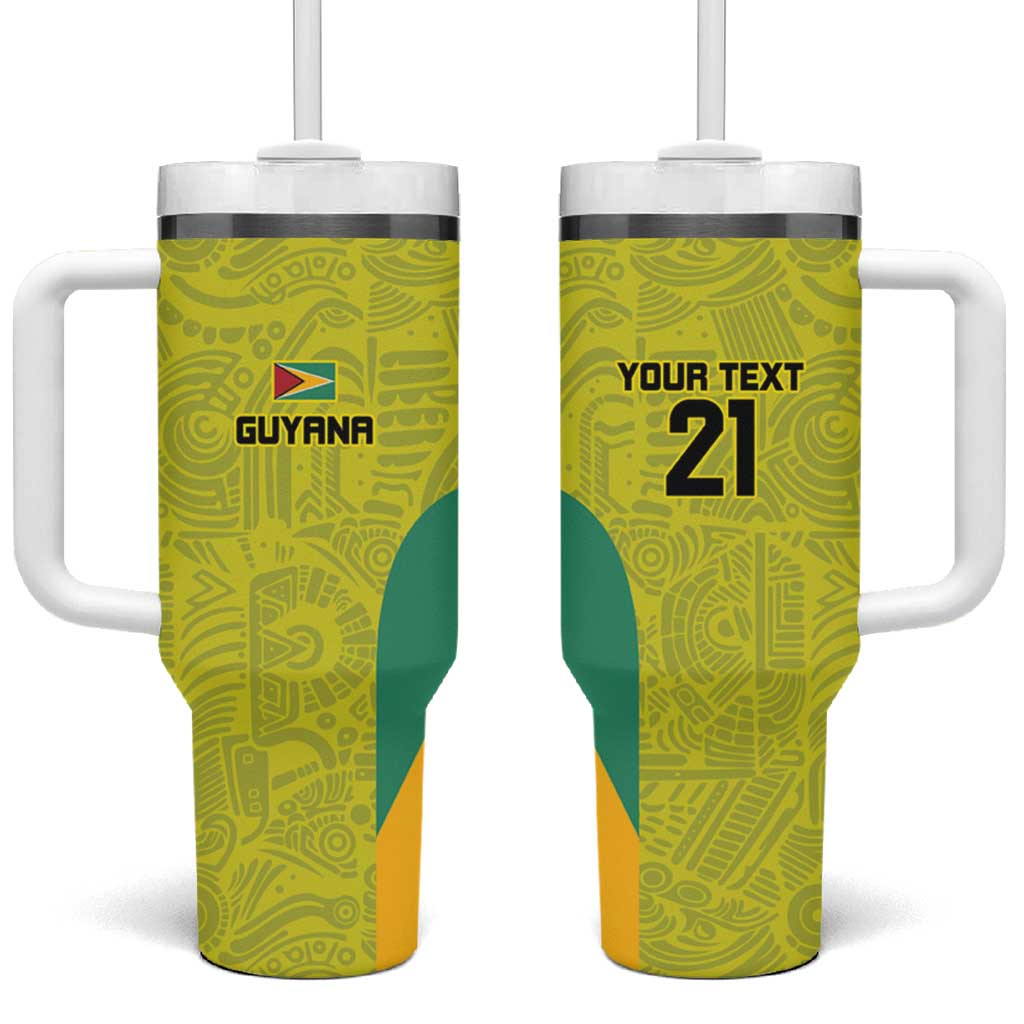 Golden Jaguars Football Custom Tumbler With Handle Proud of Guyana - Wonder Print Shop