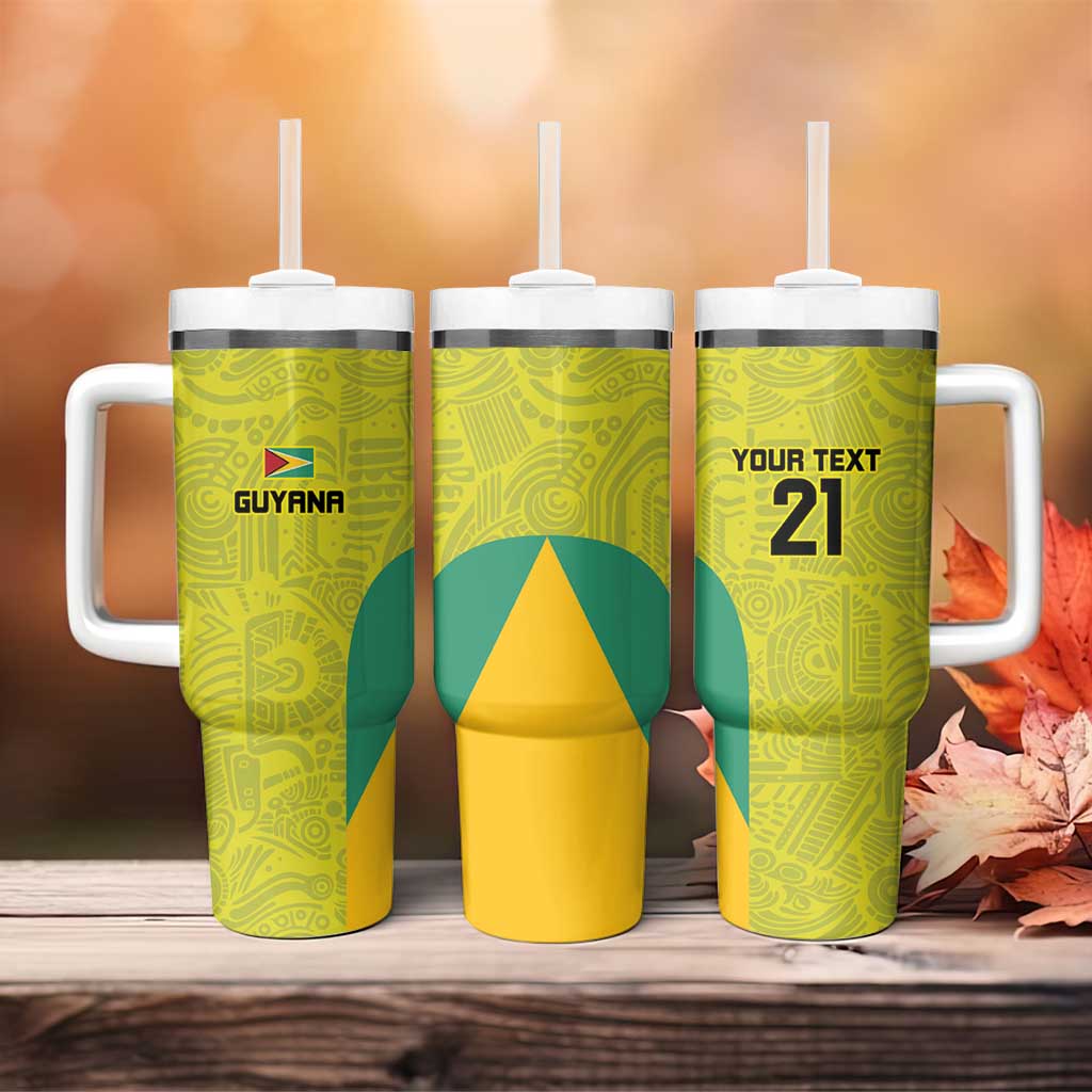 Golden Jaguars Football Custom Tumbler With Handle Proud of Guyana - Wonder Print Shop