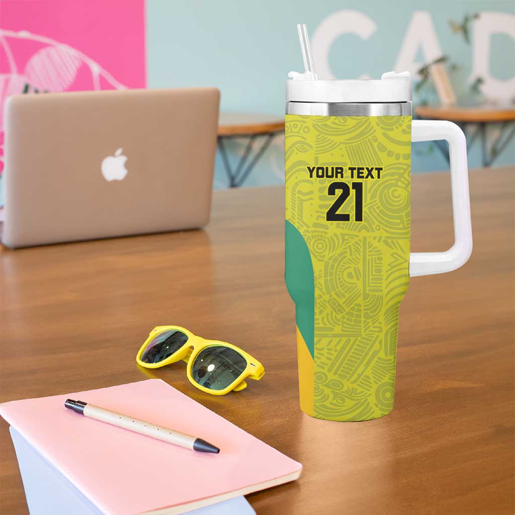 Golden Jaguars Football Custom Tumbler With Handle Proud of Guyana - Wonder Print Shop