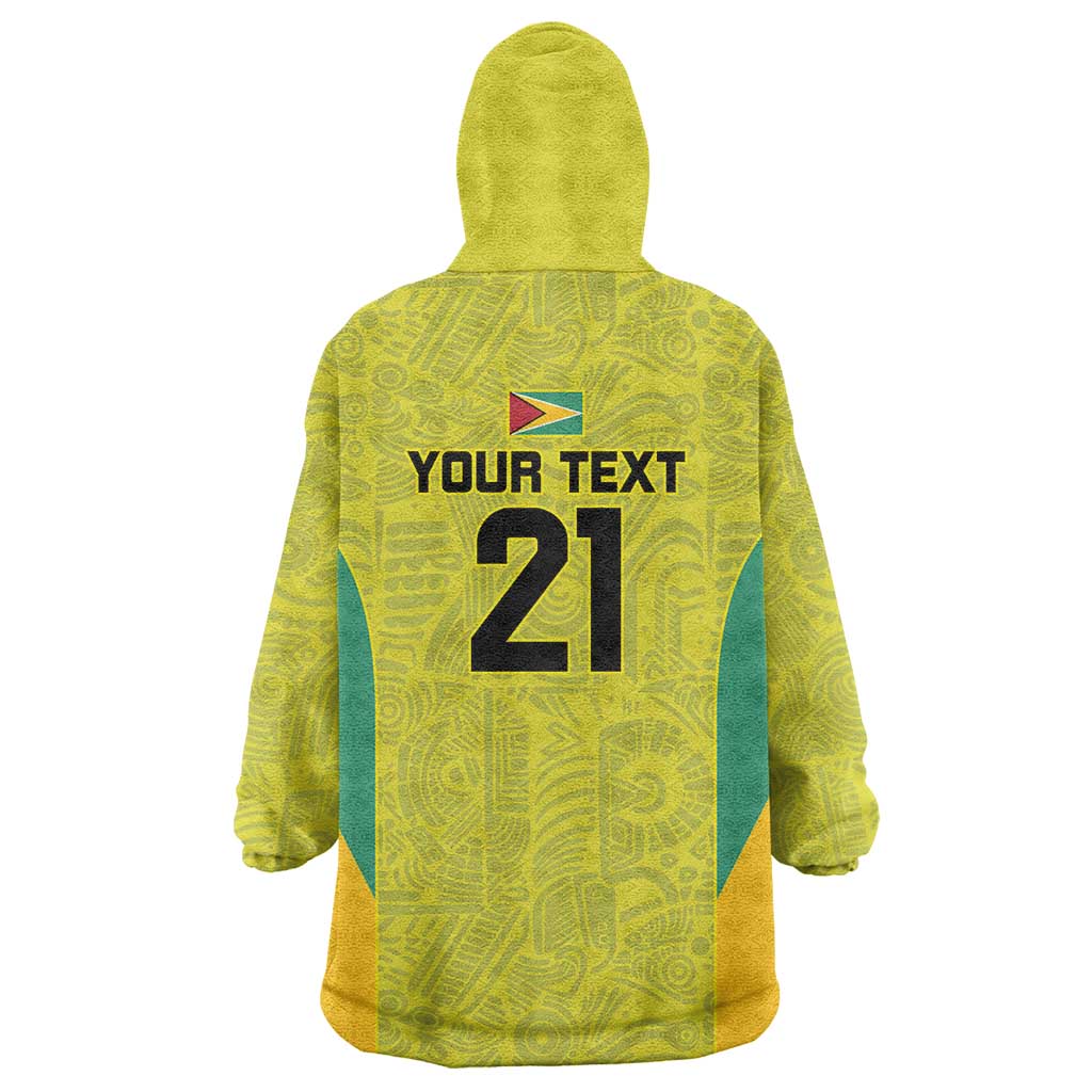 Golden Jaguars Football Custom Wearable Blanket Hoodie Proud of Guyana - Wonder Print Shop