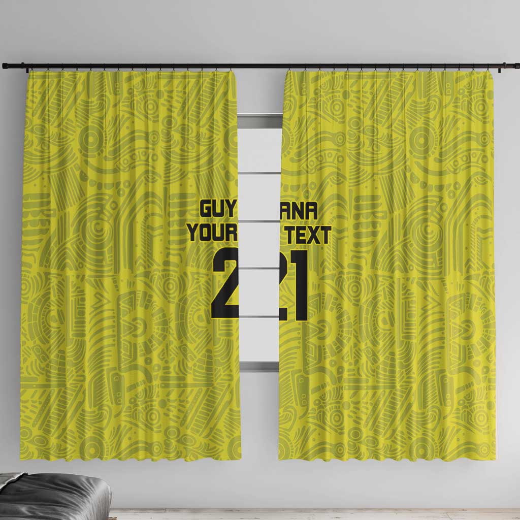 Golden Jaguars Football Custom Window Curtain Proud of Guyana - Wonder Print Shop
