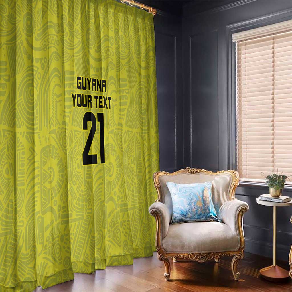 Golden Jaguars Football Custom Window Curtain Proud of Guyana - Wonder Print Shop