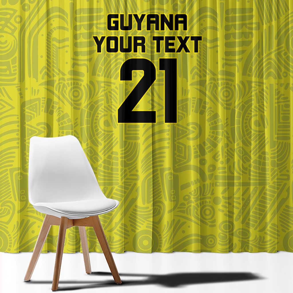 Golden Jaguars Football Custom Window Curtain Proud of Guyana - Wonder Print Shop