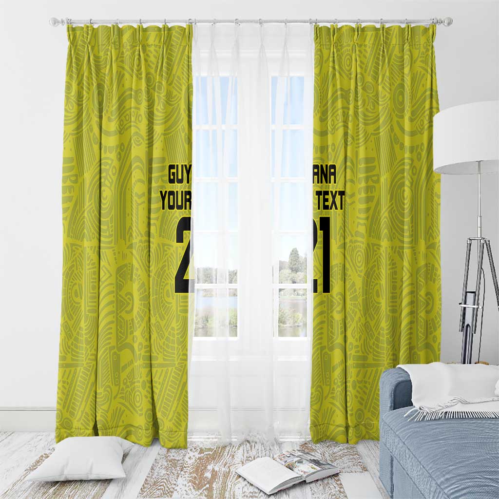 Golden Jaguars Football Custom Window Curtain Proud of Guyana - Wonder Print Shop