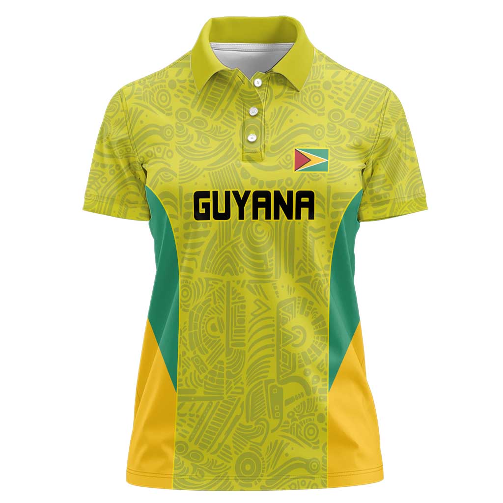 Golden Jaguars Football Custom Women Polo Shirt Proud of Guyana - Wonder Print Shop