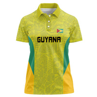 Golden Jaguars Football Custom Women Polo Shirt Proud of Guyana - Wonder Print Shop