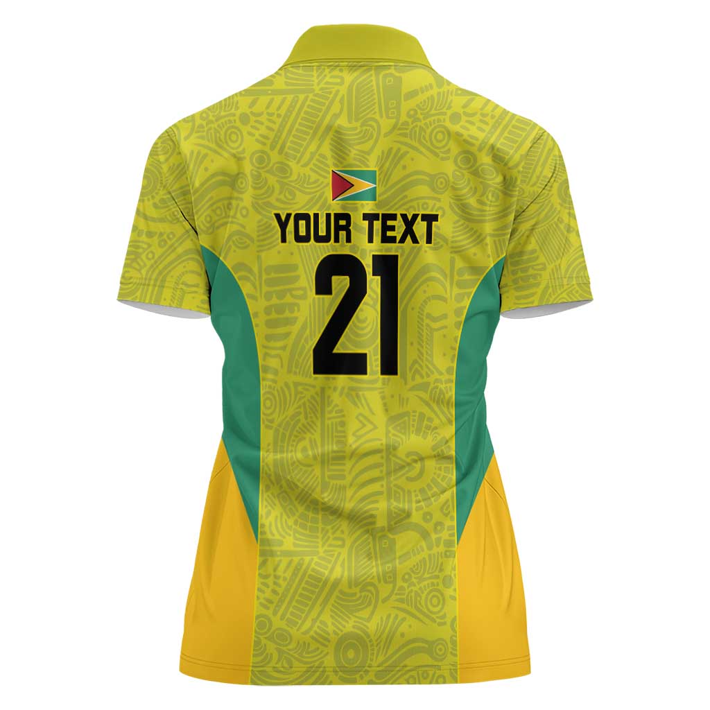 Golden Jaguars Football Custom Women Polo Shirt Proud of Guyana - Wonder Print Shop