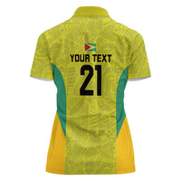 Golden Jaguars Football Custom Women Polo Shirt Proud of Guyana - Wonder Print Shop