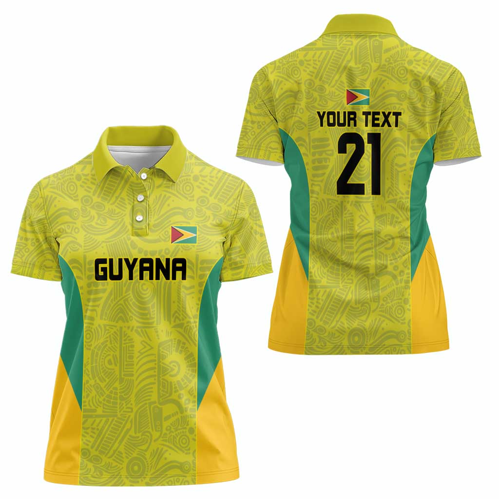 Golden Jaguars Football Custom Women Polo Shirt Proud of Guyana - Wonder Print Shop