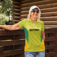 Golden Jaguars Football Custom Women Polo Shirt Proud of Guyana - Wonder Print Shop