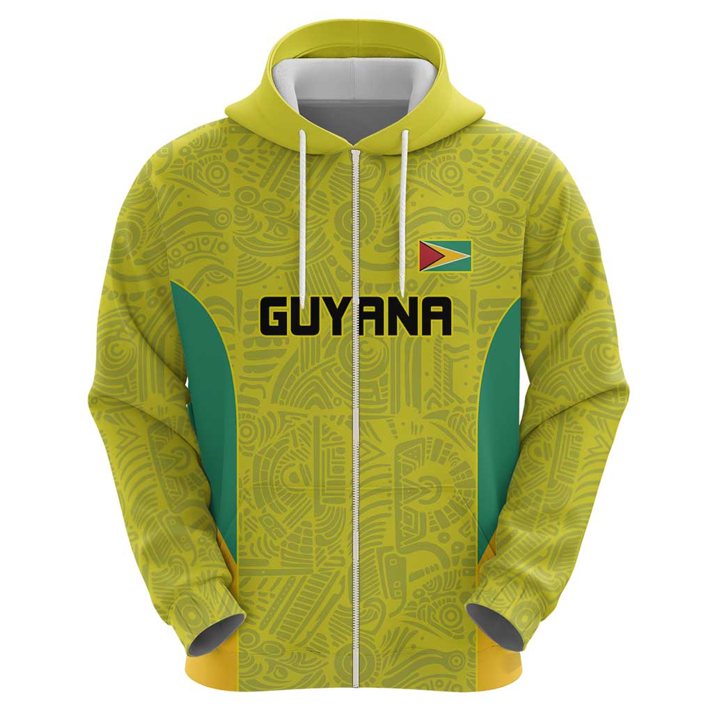 Golden Jaguars Football Custom Zip Hoodie Proud of Guyana - Wonder Print Shop