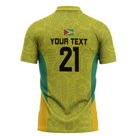 Golden Jaguars Football Custom Zipper Polo Shirt Proud of Guyana - Wonder Print Shop