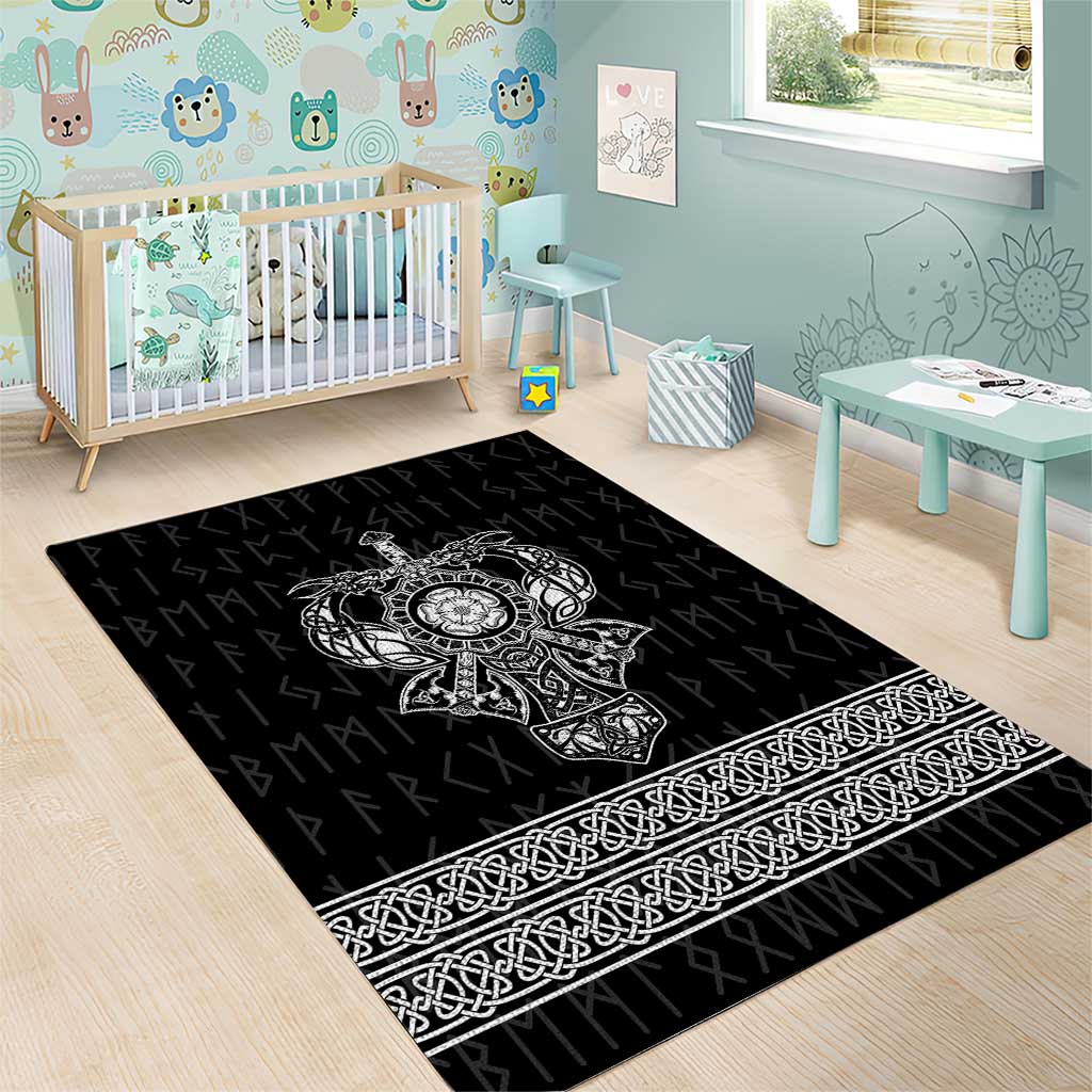 Vikings from Yorkshire Area Rug Black Spirit of Jorvik - Wonder Print Shop