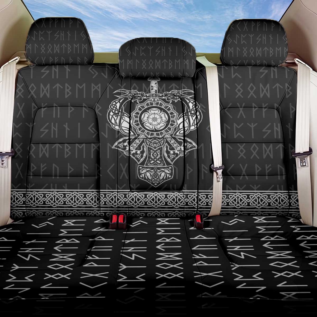 Vikings from Yorkshire Back Car Seat Cover Black Spirit of Jorvik - Wonder Print Shop