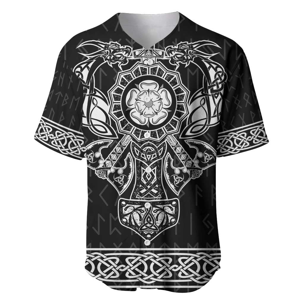 Vikings from Yorkshire Baseball Jersey Black Spirit of Jorvik - Wonder Print Shop