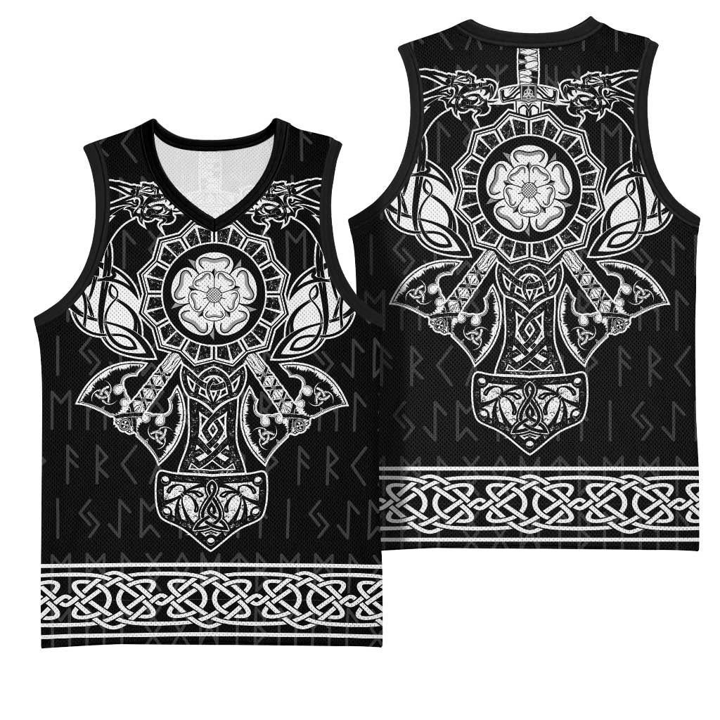 Vikings from Yorkshire Basketball Jersey Black Spirit of Jorvik - Wonder Print Shop