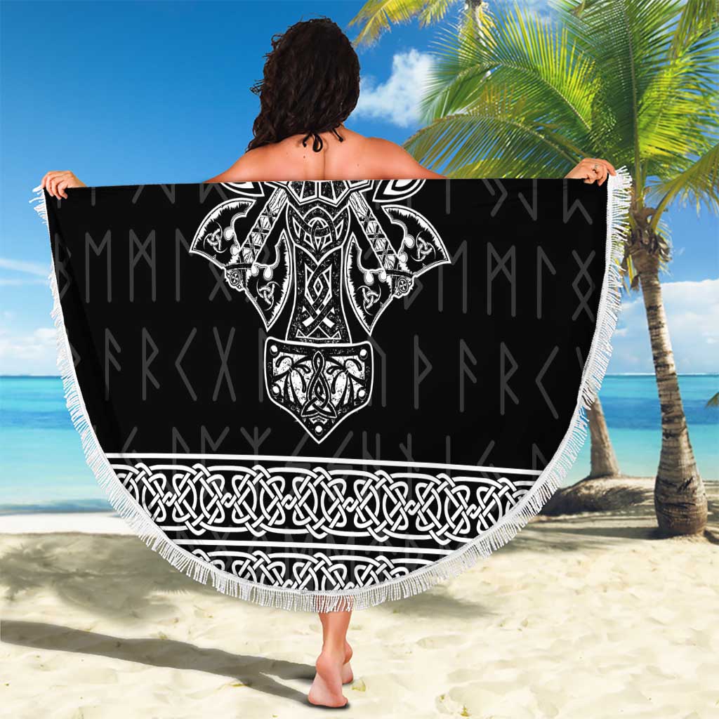 Vikings from Yorkshire Beach Blanket Black Spirit of Jorvik - Wonder Print Shop