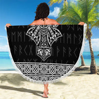 Vikings from Yorkshire Beach Blanket Black Spirit of Jorvik - Wonder Print Shop
