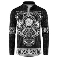 Vikings from Yorkshire Button Sweatshirt Black Spirit of Jorvik - Wonder Print Shop