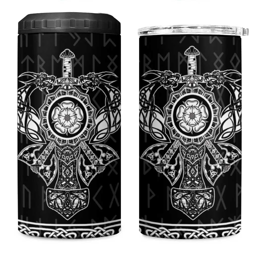 Vikings from Yorkshire 4 in 1 Can Cooler Tumbler Black Spirit of Jorvik - Wonder Print Shop
