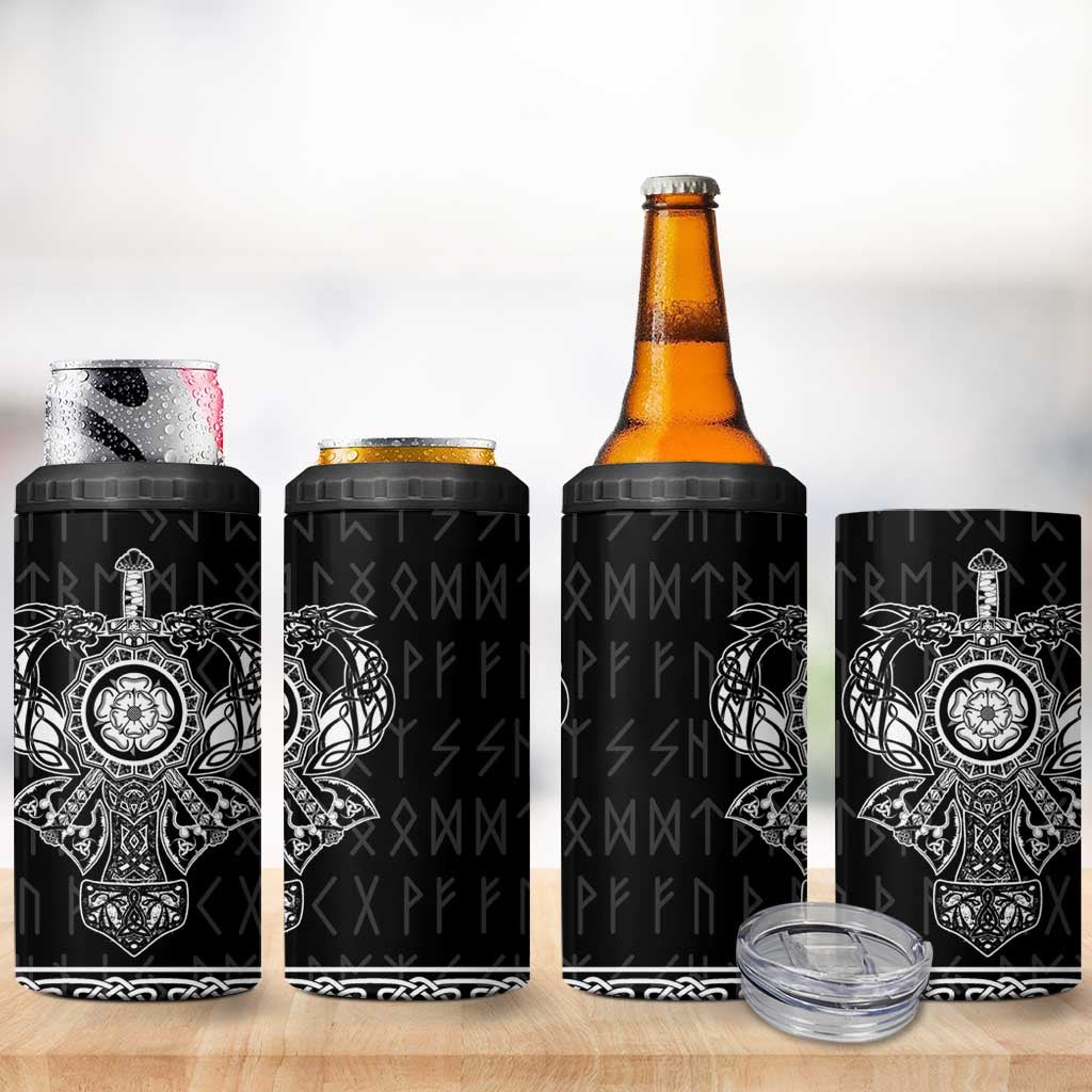 Vikings from Yorkshire 4 in 1 Can Cooler Tumbler Black Spirit of Jorvik - Wonder Print Shop