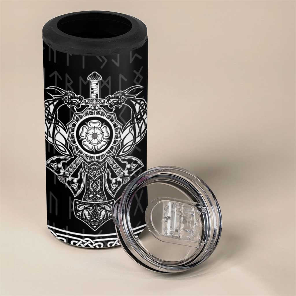 Vikings from Yorkshire 4 in 1 Can Cooler Tumbler Black Spirit of Jorvik - Wonder Print Shop