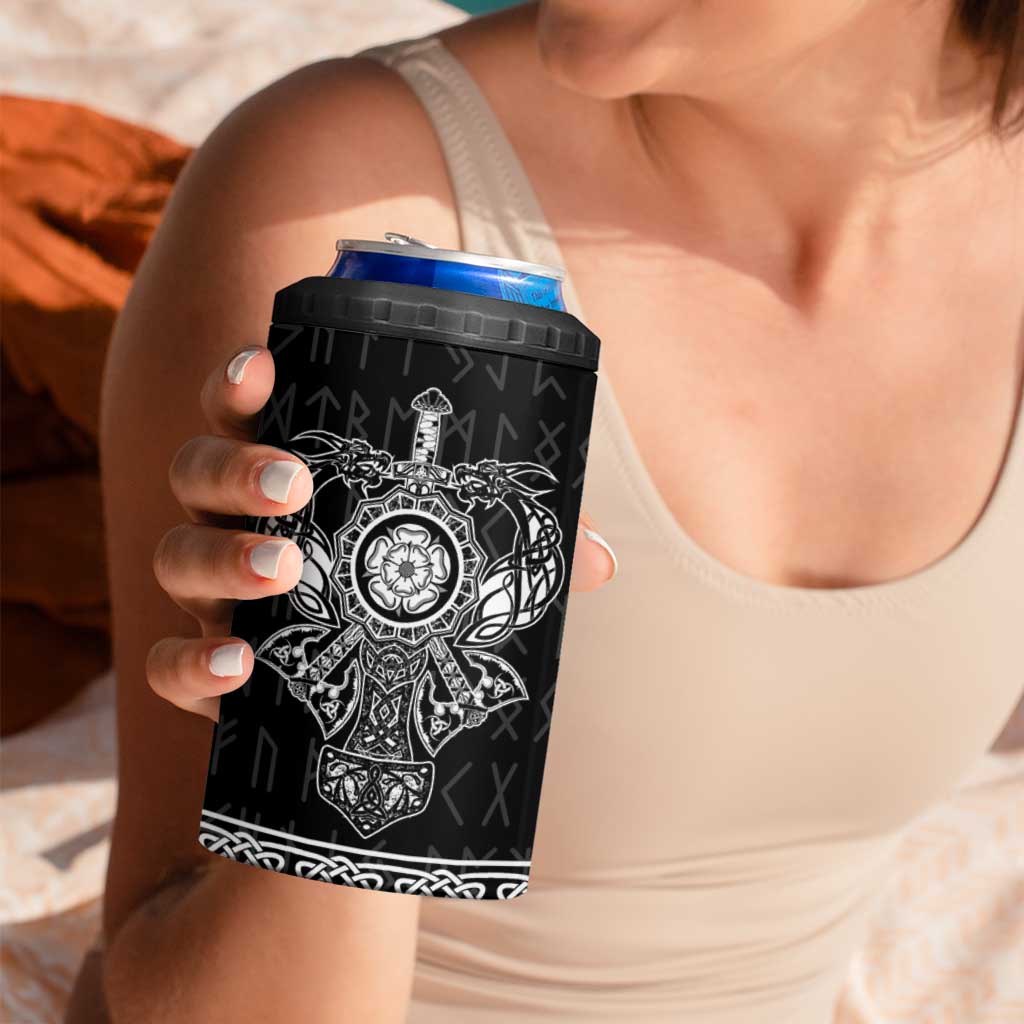 Vikings from Yorkshire 4 in 1 Can Cooler Tumbler Black Spirit of Jorvik - Wonder Print Shop