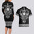 Vikings from Yorkshire Couples Matching Long Sleeve Bodycon Dress and Hawaiian Shirt Black Spirit of Jorvik - Wonder Print Shop