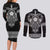 Vikings from Yorkshire Couples Matching Long Sleeve Bodycon Dress and Long Sleeve Button Shirt Black Spirit of Jorvik - Wonder Print Shop