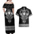 Vikings from Yorkshire Couples Matching Off Shoulder Maxi Dress and Hawaiian Shirt Black Spirit of Jorvik - Wonder Print Shop