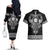 Vikings from Yorkshire Couples Matching Off The Shoulder Long Sleeve Dress and Hawaiian Shirt Black Spirit of Jorvik - Wonder Print Shop