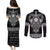 Vikings from Yorkshire Couples Matching Puletasi and Long Sleeve Button Shirt Black Spirit of Jorvik - Wonder Print Shop