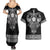 Vikings from Yorkshire Couples Matching Summer Maxi Dress and Hawaiian Shirt Black Spirit of Jorvik - Wonder Print Shop