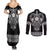 Vikings from Yorkshire Couples Matching Summer Maxi Dress and Long Sleeve Button Shirt Black Spirit of Jorvik - Wonder Print Shop