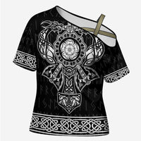 Vikings from Yorkshire Cross Shoulder Shirt Black Spirit of Jorvik - Wonder Print Shop