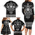 Vikings from Yorkshire Family Matching Long Sleeve Bodycon Dress and Hawaiian Shirt Black Spirit of Jorvik - Wonder Print Shop