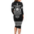 Vikings from Yorkshire Family Matching Long Sleeve Bodycon Dress and Hawaiian Shirt Black Spirit of Jorvik - Wonder Print Shop