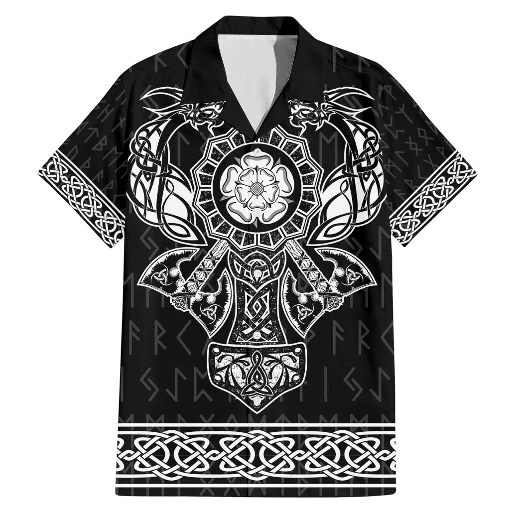 Vikings from Yorkshire Family Matching Mermaid Dress and Hawaiian Shirt Black Spirit of Jorvik - Wonder Print Shop