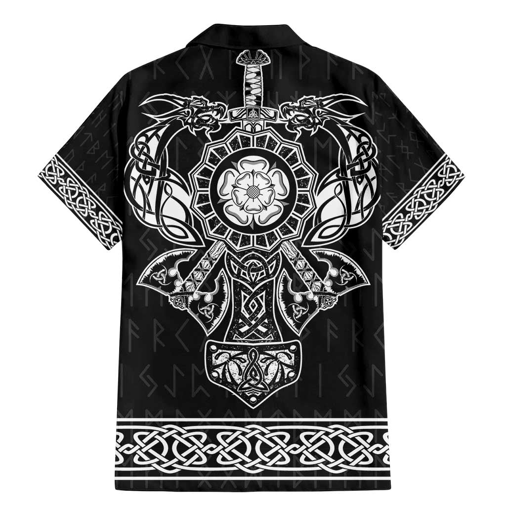 Vikings from Yorkshire Family Matching Mermaid Dress and Hawaiian Shirt Black Spirit of Jorvik - Wonder Print Shop