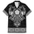 Vikings from Yorkshire Family Matching Off The Shoulder Long Sleeve Dress and Hawaiian Shirt Black Spirit of Jorvik - Wonder Print Shop