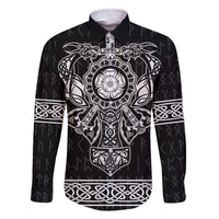 Vikings from Yorkshire Family Matching Off The Shoulder Long Sleeve Dress and Hawaiian Shirt Black Spirit of Jorvik - Wonder Print Shop