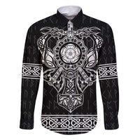 Vikings from Yorkshire Family Matching Off Shoulder Maxi Dress and Hawaiian Shirt Black Spirit of Jorvik - Wonder Print Shop