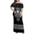 Vikings from Yorkshire Family Matching Off Shoulder Maxi Dress and Hawaiian Shirt Black Spirit of Jorvik - Wonder Print Shop