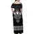 Vikings from Yorkshire Family Matching Off Shoulder Maxi Dress and Hawaiian Shirt Black Spirit of Jorvik - Wonder Print Shop