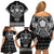 Vikings from Yorkshire Family Matching Off Shoulder Short Dress and Hawaiian Shirt Black Spirit of Jorvik - Wonder Print Shop