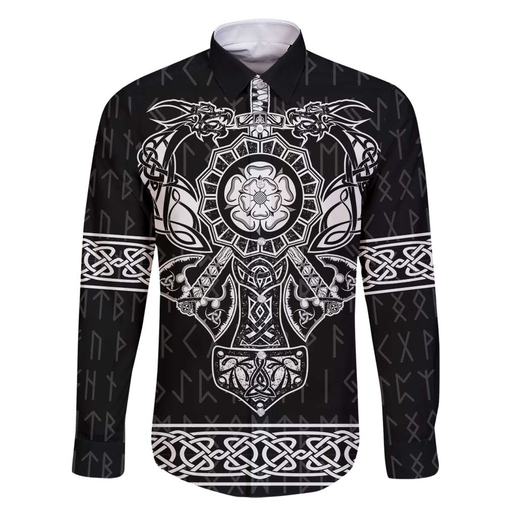 Vikings from Yorkshire Family Matching Puletasi and Hawaiian Shirt Black Spirit of Jorvik - Wonder Print Shop