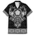 Vikings from Yorkshire Family Matching Short Sleeve Bodycon Dress and Hawaiian Shirt Black Spirit of Jorvik - Wonder Print Shop