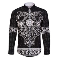 Vikings from Yorkshire Family Matching Short Sleeve Bodycon Dress and Hawaiian Shirt Black Spirit of Jorvik - Wonder Print Shop
