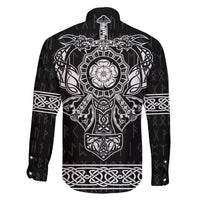 Vikings from Yorkshire Family Matching Short Sleeve Bodycon Dress and Hawaiian Shirt Black Spirit of Jorvik - Wonder Print Shop